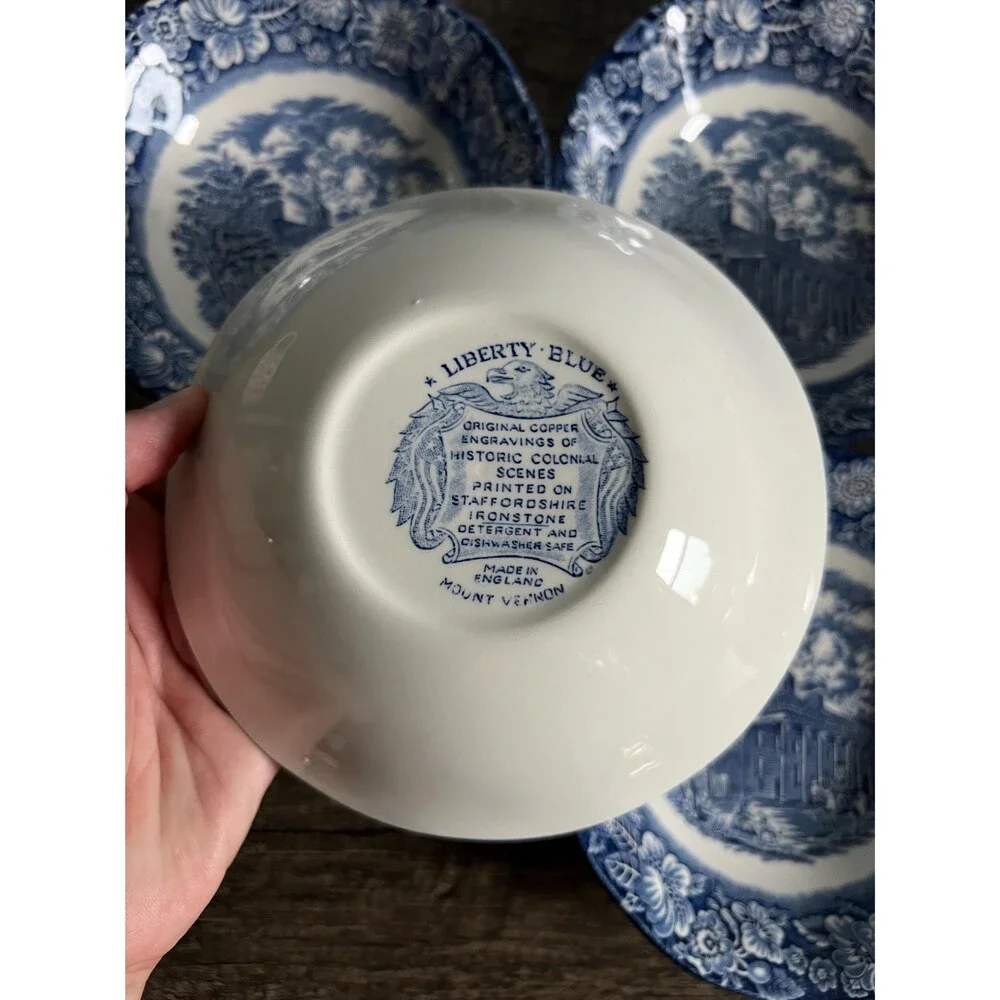 Blue and White Liberty Blue, Historical Colonial Scenes Collection Bowl